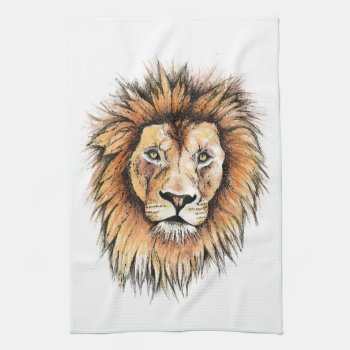 Ted The Lion Tea Towel by NatalieDanielsArt at Zazzle