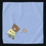 Tedd E. Teddy Bear Personalized Blue Pet Bandana<br><div class="desc">A blue background,  and a cute teddy bear with a pink nose... holding a balloon. On his belly,  he has your pet's name. Background color is customizable,  as are the font,  font color,  and name... using the edit menu. Make it your own!</div>