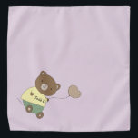 Tedd E. Teddy Bear Personalized Muted Purple Pet Bandana<br><div class="desc">I love this gorgeous muted lilac background color! To me it's very silky. Adorned with a cute teddy bear...  holding a balloon. On his belly,  he has your pet's name. Background color is customizable,  as are the font,  font color,  and name... using the edit menu. Make it your own!</div>