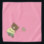 Tedd E. Teddy Bear Personalized Pink Pet Bandana<br><div class="desc">Pink background,  and a cute teddy bear with a pink nose... holding a balloon. On his belly,  he has your pet's name. Background color is customizable,  as are the font,  font color,  and name... using the edit menu. Make it your own!</div>