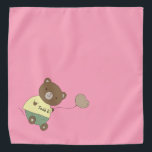 Tedd E. Teddy Bear Personalized Pink Pet Bandana<br><div class="desc">Pink background,  and a cute teddy bear with a pink nose... holding a balloon. On his belly,  he has your pet's name. Background color is customizable,  as are the font,  font color,  and name... using the edit menu. Make it your own!</div>