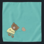 Tedd E. Teddy Bear Personalized Teal Pet Bandana<br><div class="desc">A teal background,  and a cute teddy bear with a pink nose... holding a balloon. On his belly,  he has your pet's name. Background color is customizable,  as are the font,  font color,  and name... using the edit menu. Make it your own!</div>