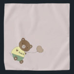 Tedd E. Teddy Bear Personalized Thistle Beige Pet Bandana<br><div class="desc">I love this gorgeous background color! This is a designer color, officially named Thistle. To me it flows like rich silk. Adorned with a cute teddy bear... holding a balloon. On his belly, he has your pet's name. Background color is customizable, as are the font, font color, and name... using...</div>