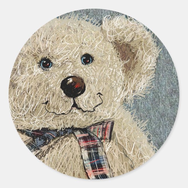 Teddie Bear Classic Round Sticker (Front)