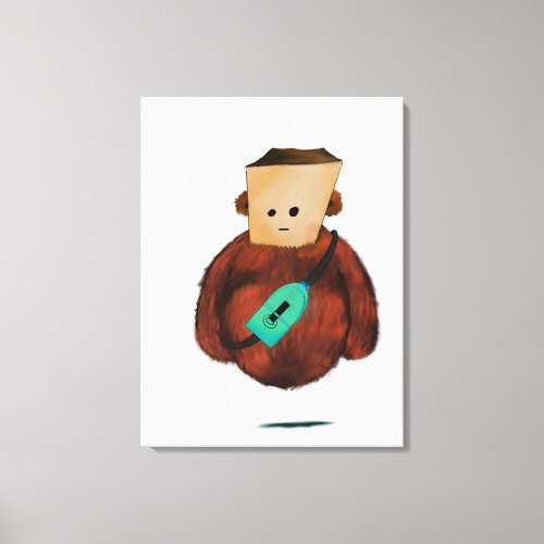 Teddy and his slingbag canvas print