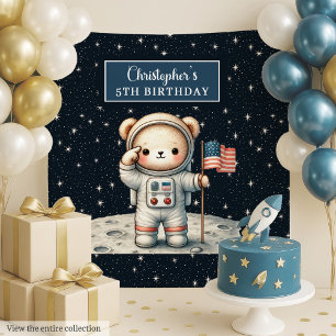 Teddy Astronaut Backdrop for Little Boy’s Party