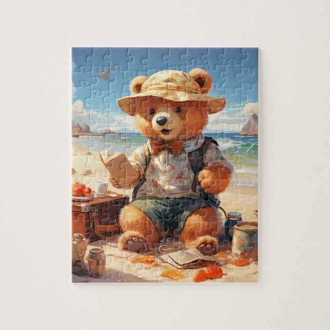 Teddy at the Beach! Teddy Bear puzzle (Vertical)
