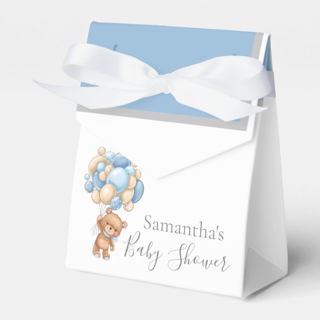 Teddy Balloon Bearly Wait Favor Box (Front Side)