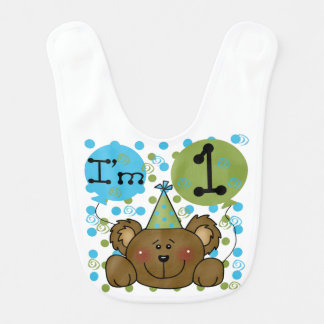Teddy Bear 1st Birthday Bib