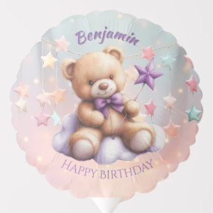 Teddy Bear 1st Birthday Colorful Balloons
