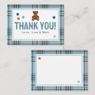 Teddy Bear 1st Birthday or Baby Shower Thank you Note Card