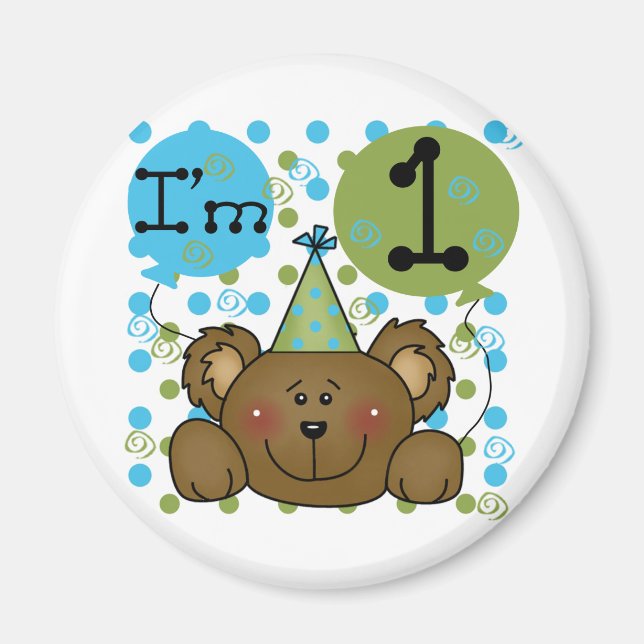 Teddy Bear 1st Birthday Tshirts and Gifts Magnet (Front)