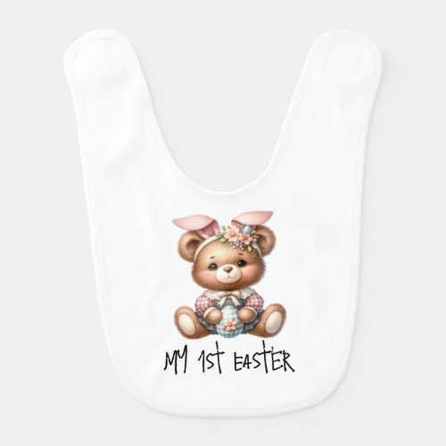 Teddy Bear 1st Easter  Baby Bib