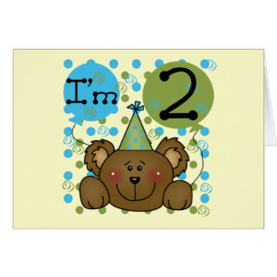Teddy Bear 2nd Birthday Tshirts and Gifts Cards