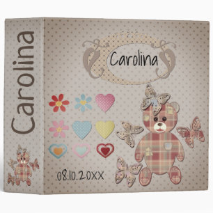 Teddy bear 3 ring binder