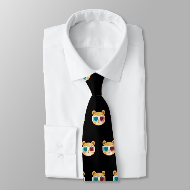 Teddy Bear - 3D  Neck Tie (Tied)
