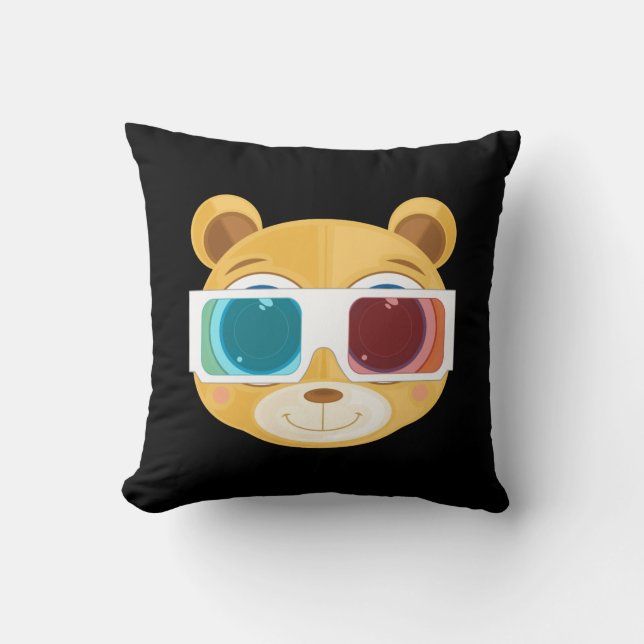 Teddy Bear - 3D   Throw Pillow (Front)