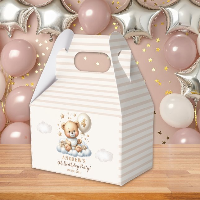Teddy Bear 4th Birthday Party  Favor Boxes (Creator Uploaded)