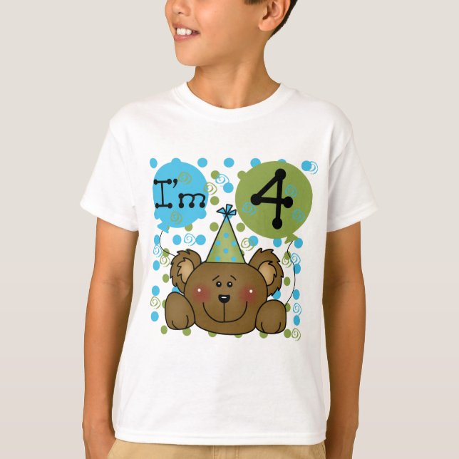 Teddy Bear 4th Birthday T-shirts and Gifts (Front)