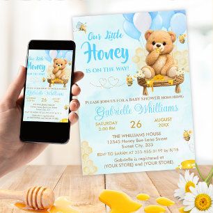 Teddy Bear - A Little Honey Baby Shower Invitation