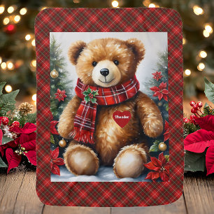 Teddy Bear Add Child's Name To His Heart Christmas Baby Blanket