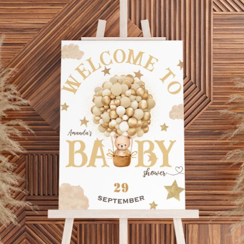 Teddy Bear Adventure Baby Shower Welcome Sign