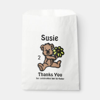 Teddy Bear Age Thank you Favor Bag