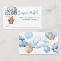 Teddy Bear Air Balloon Baby Shower Diaper Raffle