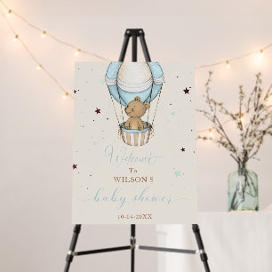 Teddy Bear Air Hot Balloon Welcome Baby Shower Foam Board