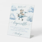 Teddy bear airplane baby boy shower diaper raffle