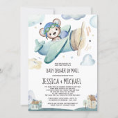 Teddy Bear Airplane | Baby Shower by Mail Invitation (Front)
