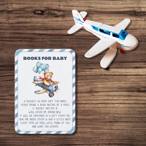Teddy Bear Airplane Balloons Books For Baby Enclosure Card