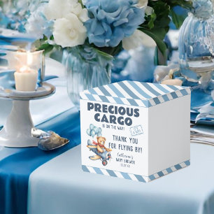 Teddy Bear Airplane Balloons Boy Baby Shower Favor Boxes