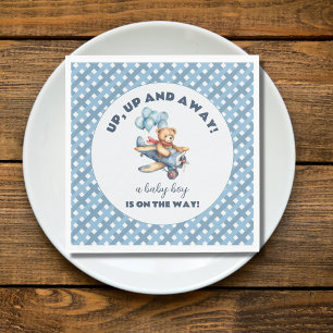 Teddy Bear Airplane Balloons Boy Baby Shower Napkins
