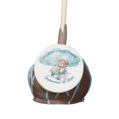 Teddy Bear Airplane Boy Baby Shower Cake Pops