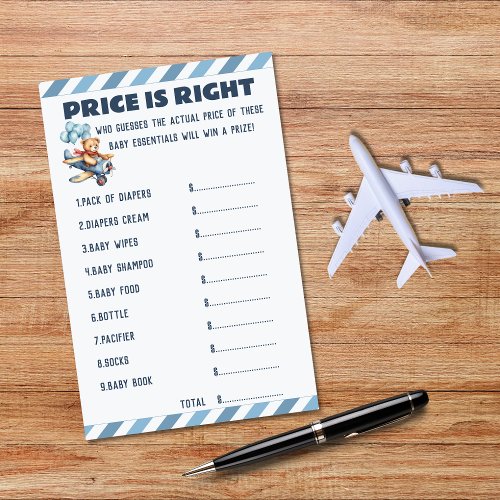 Teddy Bear Airplane Boy Baby Shower Price Is Right