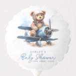 Teddy Bear Airplane Watercolor Boy Baby Shower Balloon