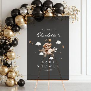 Teddy Bear & Airplane Welcome Bridal Shower Acrylic Sign