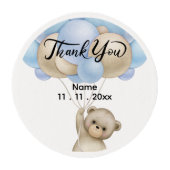 Teddy Bear and Balloon Thank You  Edible Frosting Rounds (Front)