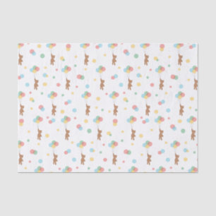 Teddy Bear and Balloons Cute Pattern Baby Gift Tissue Paper