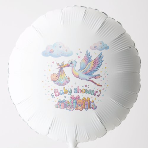 Teddy Bear and Bird | Baby Shower Art Balloon
