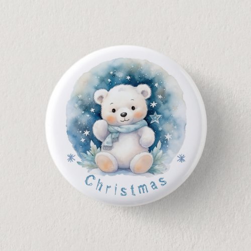 Teddy Bear and Christmas  Button