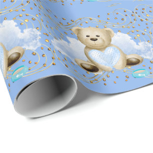 Teddy Bear and Heart Wrapping Paper