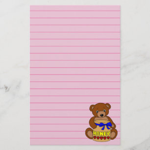Teddy Bear and Honey Jar Stationery