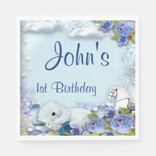 Teddy Bear And Horse Birthday Party Napkins