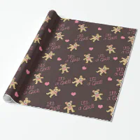 TEDDY BEAR Pink Birthday Wrapping Paper Roll