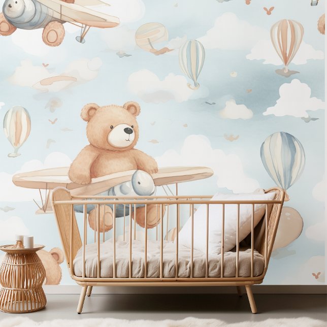 Teddy Bear and Plane Kids Seamless Pattern Wallpaper (Creator Uploaded)