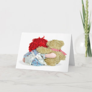 Teddy Bear and Rag Doll Get Well Soon Card