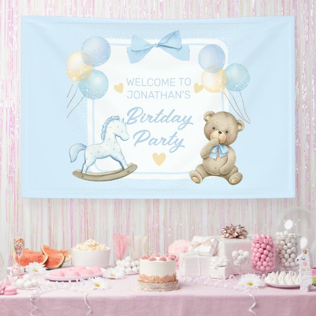 Teddy Bear And Rocking Horse Banner (Party)