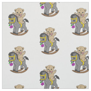 Teddy Bear and Rocking Horse Fabric